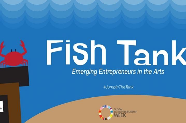 photo of poster art for Fish Tank: Emerging Entrepreneurs in the Arts