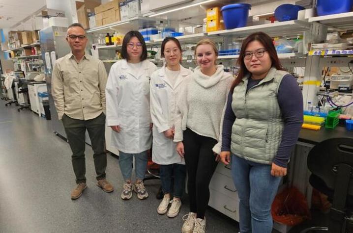 Fong with members of his lab. Fong with members of his lab.