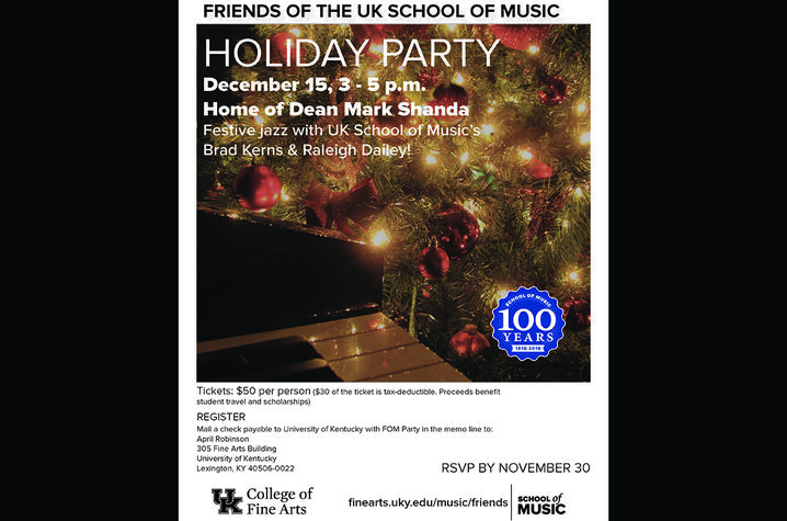 photo of poster for FOM Holiday Party at Dean Shanda's