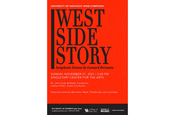 photo of UK Wind Symphony's West Side Story concert poster