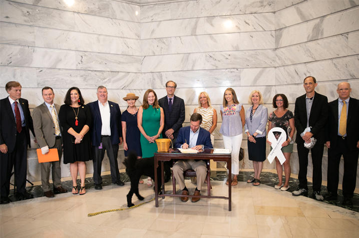 Gov. Andy Beshear signs HB-219. Charity Hedges | Governor's Office.