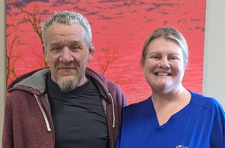 Image of Bobby with nurse Amber Enlow