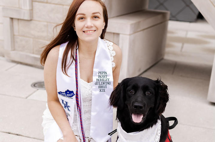 Peyton Schroeder with dog 