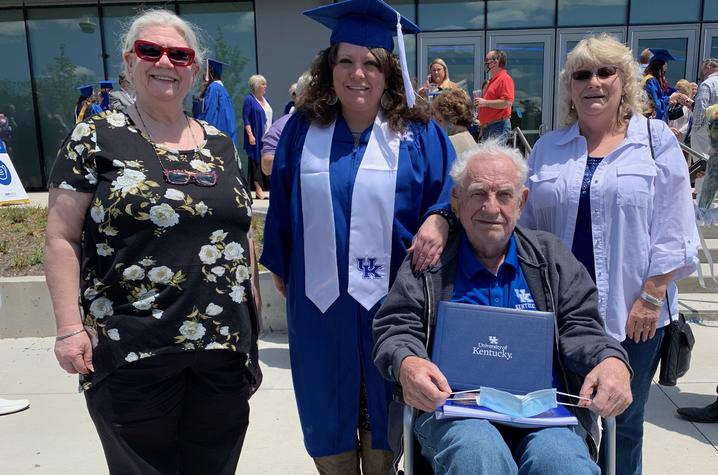 photo of Alethea Devary (2nd from left) with mom, grandfather and aunt