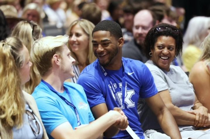 Students at orientation.