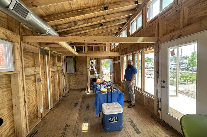 James Blankenship, a May 2025 architecture graduate, provided tours of the interior of the build. 