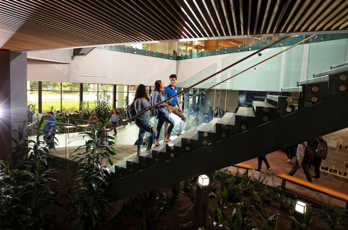 photo of students in the Jacobs Science Building 