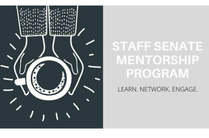 graphic that says Staff Senate Mentorship Program. Learn. Network. Engage.