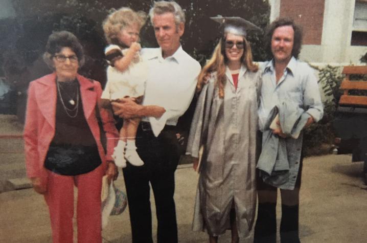 photo of Alethea Devary's mom graduating from EKU with grandmother, grandfather holding Devary