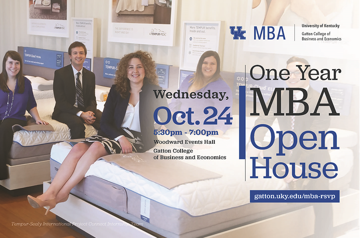 photo of web ad for One Year MBA Open House - Oct. 24, 2018
