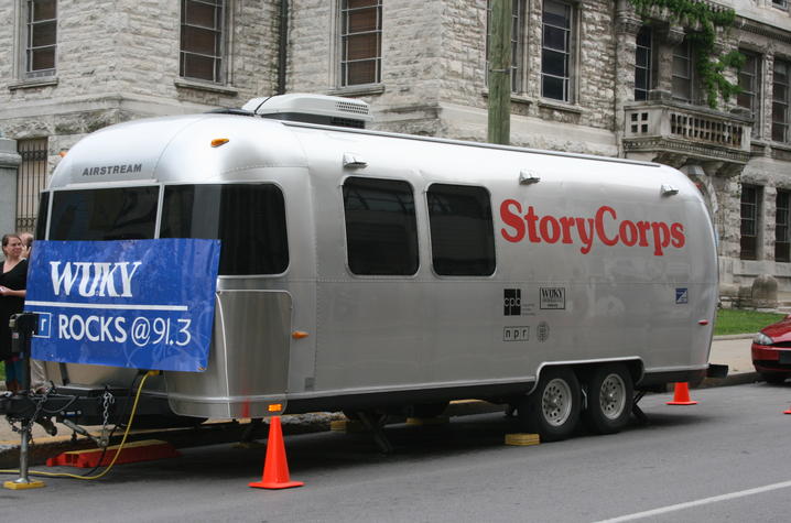photo of StoryCorps recording booth in Lexington in 2006