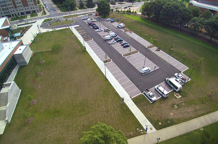 photo of Student Center visitors parking lot