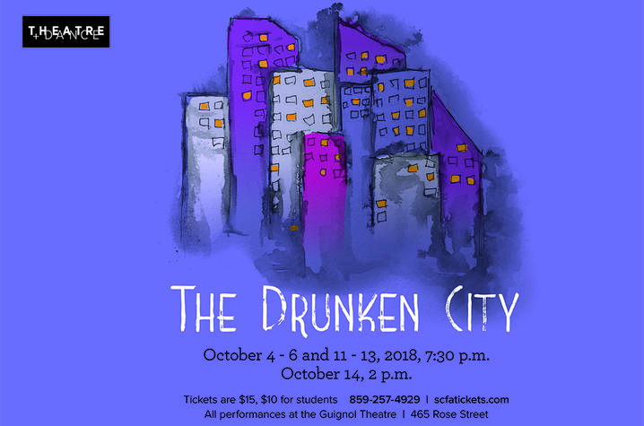 photo of web banner for "The Drunken City"