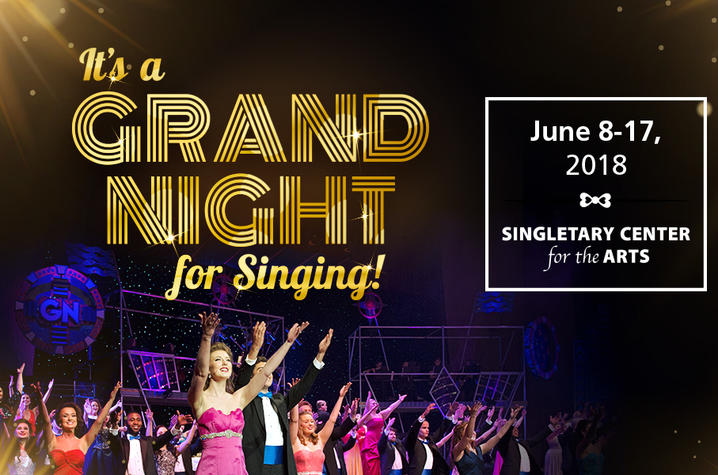 web banner for "It's a Grand Night for Singing!" 2018