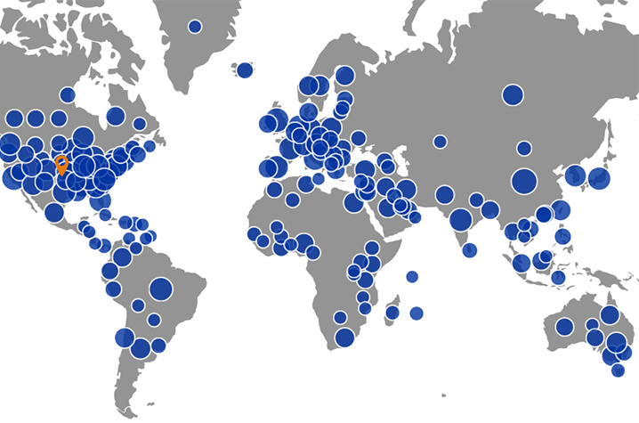 Map from Scholars@UK. 