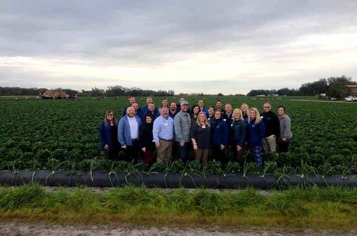 Members of the Kentucky Agricultural Leadership Program in strawberry field