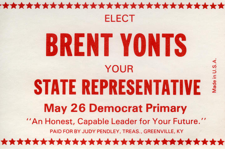 photo of Brent Yonts primary campaign poster