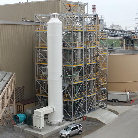 Photo of CAER’s carbon capture facility at LG&E’s E.W. Brown Generating Station in Burgin, Kentucky.