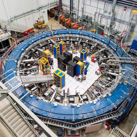 photo of the Muon g-2 ring at Fermilab