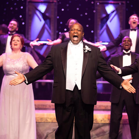 photo of cast members singing in "It's a Grand Night for Singing!" 2017