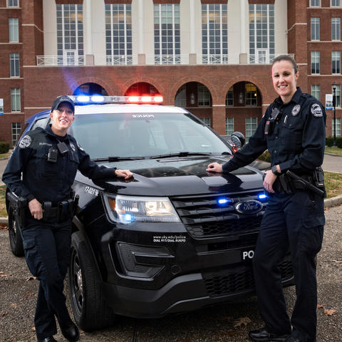 photo of UK Officers Andy Eilertson and Holly Williams 