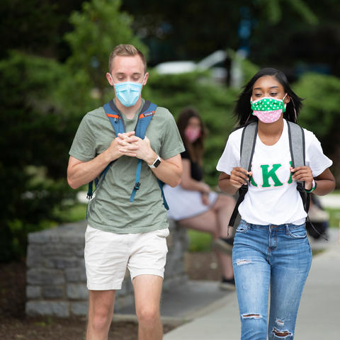 Two students in masks