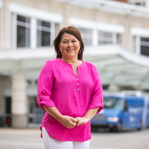 Jill Blake outside of UK Chandler Hospital. Pete Comparoni | UK Photo