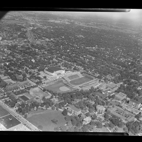 aerial photo of campus in 1952