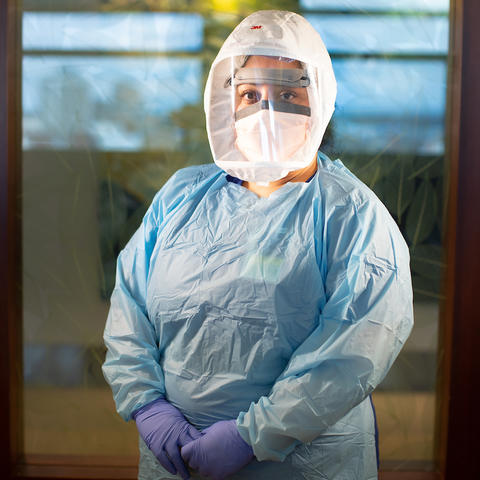 image of nurse in protective gear