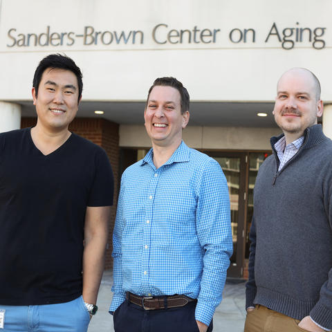Sanders-Brown researchers Ramon Sun, Lance Johnson, and Josh Morganti on  February 8, 2022. Mark Cornelison | UK Photo