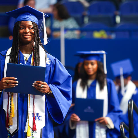 This is a photo of students graduating at UK’s May 2024 Commencement.