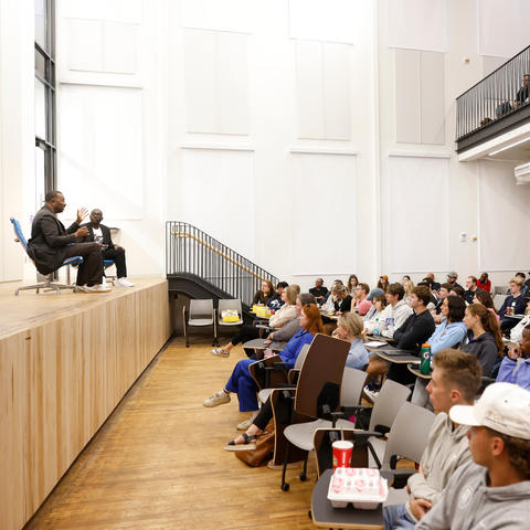 Ronnie Wright, vice president of design at Nike, spoke and worked with students in the UK Design school  on Oct. 9, 2024. Mark Cornelison | UK Photo