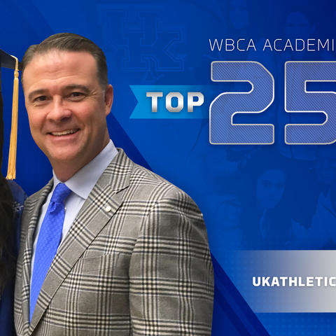 photo of Matthew Mitchell and basketball player from top 25 WBCA Academic team