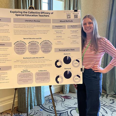 Emma Jones with her dissertation research. 