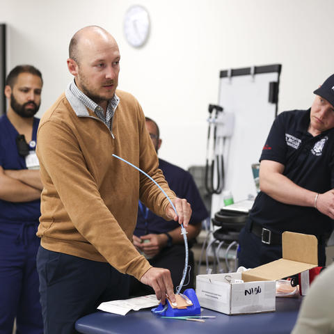 This month’s lecture was the first time they have been able to use the UK HealthCare Simulation Center and practice with hands-on experience. Carter Skaggs | UK Photo