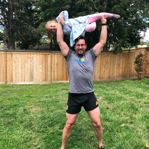 UK HR Exercise Specialist Ryan Mason with his daughter.