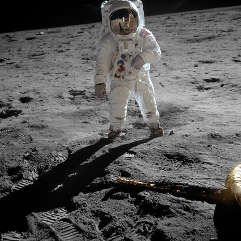 photo of Buzz Aldrin on the moon