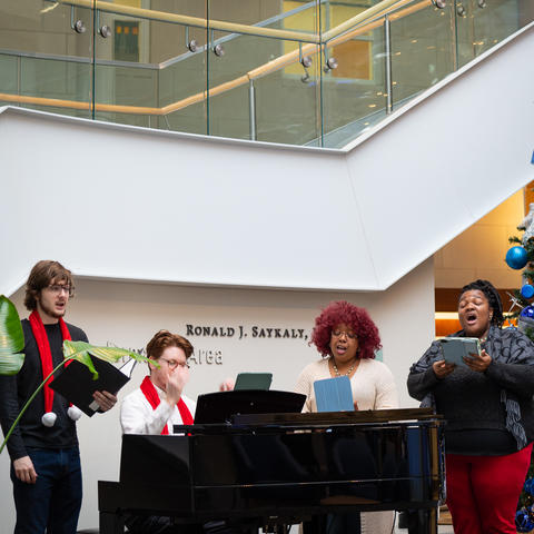 UK Opera Theatre Carolers 2024 holiday performance. James Shambhu, UK Arts in HealthCare.