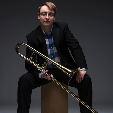 photo of David Seder with trombone
