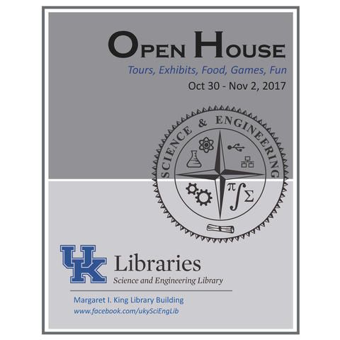 photo of Science and Engineering Library open house poster