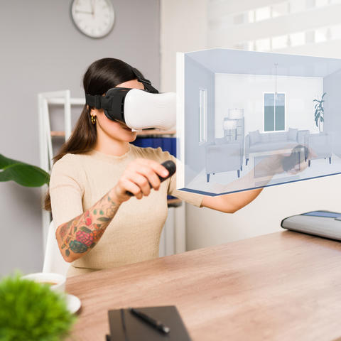 Photo of Woman Using VR Headset