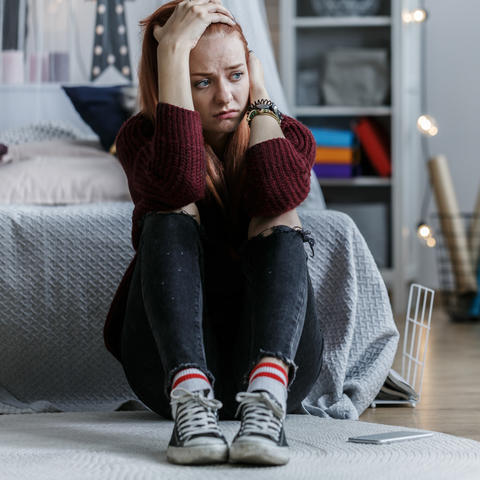 Image of sad young girl