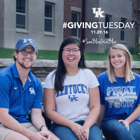 students on steps for Giving Tuesday photo