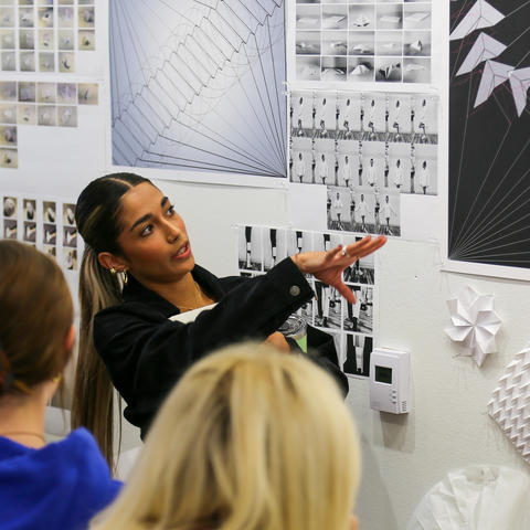 Dana Thalman presents during her first midterm review. Photo by Haley Simpkins.