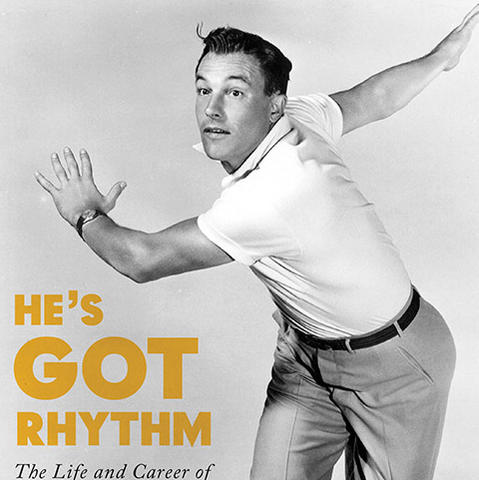 photo of detail of cover of "He's Got Rhythm: The Life and Career of Gene Kelly" by Cynthia and Sara Brideson