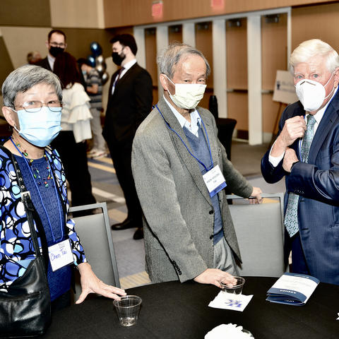 (Left to right) Chen Tai, Hsin-Hsiung Tai, Myron Jacobson and Elaine Jacobson at Patent Palooza! Photo by Patrick Mitchell.