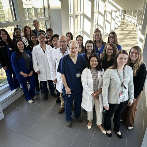 The UK HealthCare lung transplant team standing for a group photo
