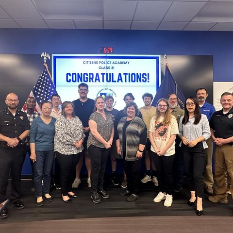 a photo of last semester's CPA graduation in the emergency operations center