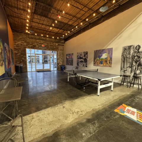 College of Design student murals line the entrance to Greyline Station.