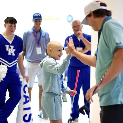 Pro golfers in the ISCO Championship visited patients at KCH for the annual Mini Pro-Am. Carter Skaggs | UK Photo